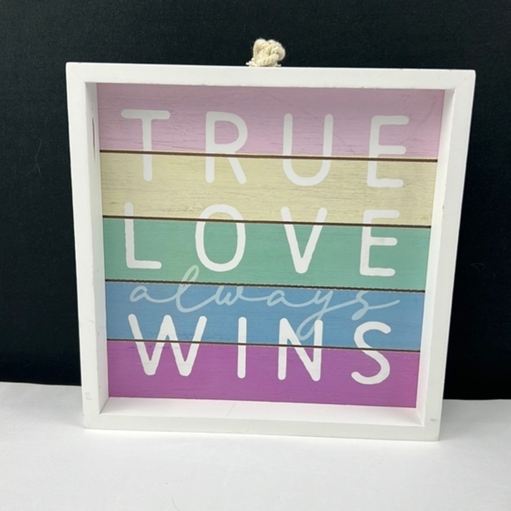 ‘ True love always wins‘ plaque. NWT